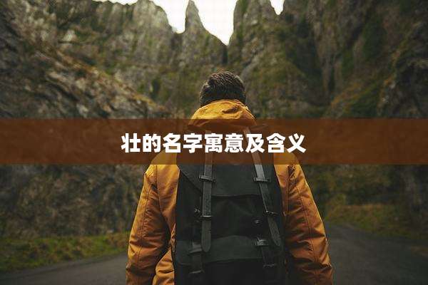 壮的名字寓意及含义