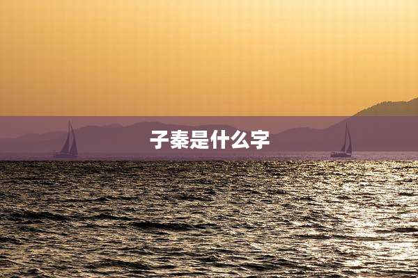 子秦是什么字