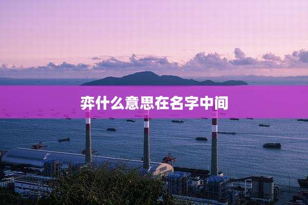 弈什么意思在名字中间