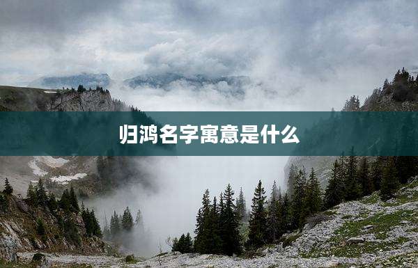 归鸿名字寓意是什么