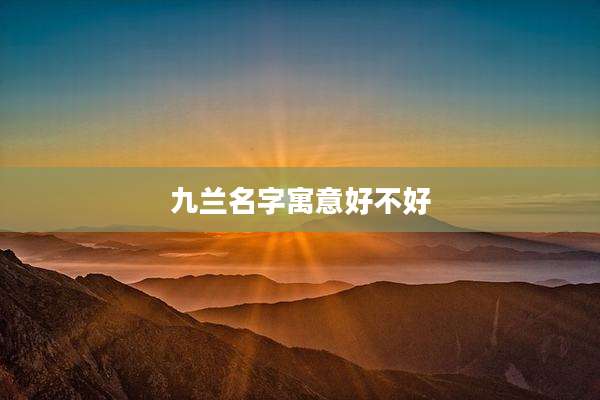 九兰名字寓意好不好