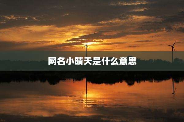 网名小晴天是什么意思
