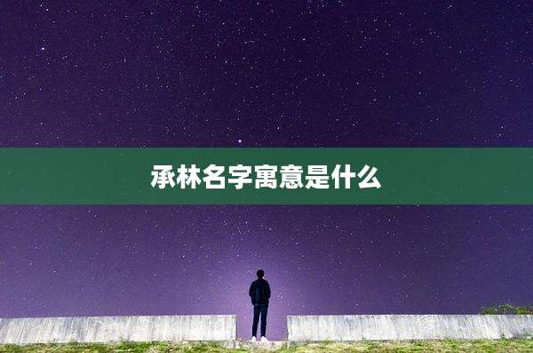 承林名字寓意是什么