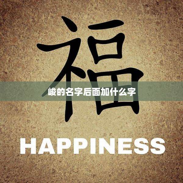 峻的名字后面加什么字