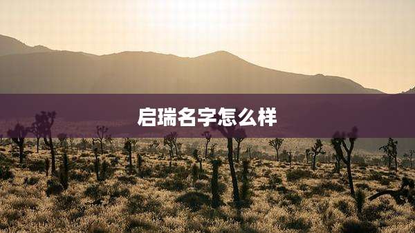 启瑞名字怎么样