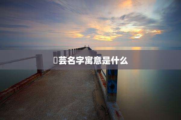 璟芸名字寓意是什么