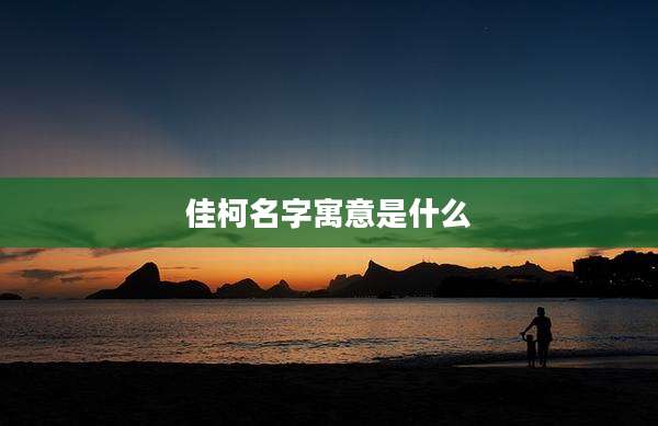 佳柯名字寓意是什么