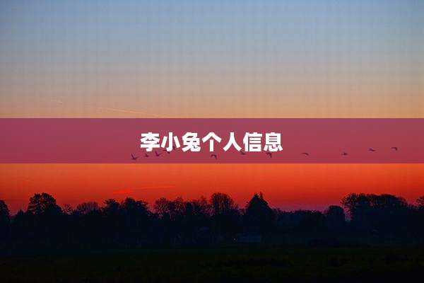 李小兔个人信息