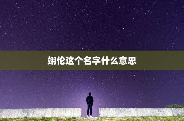 翊伦这个名字什么意思