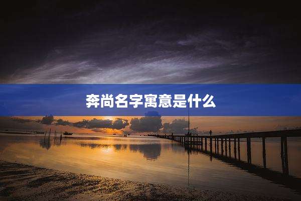 奔尚名字寓意是什么