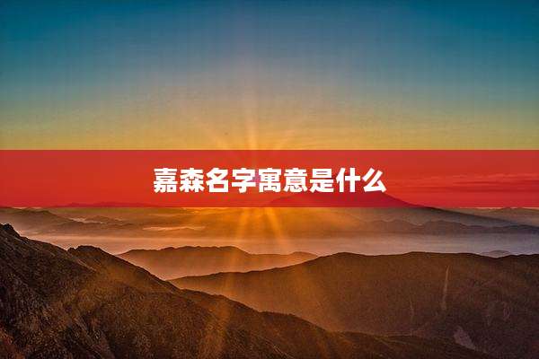 嘉森名字寓意是什么