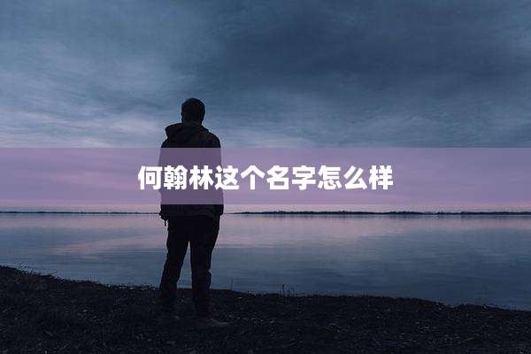 何翰林这个名字怎么样