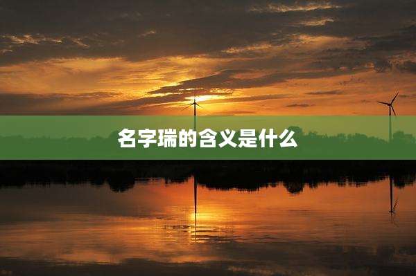 名字瑞的含义是什么