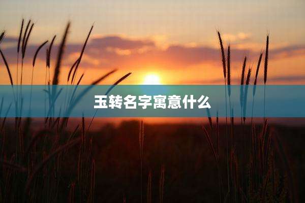 玉转名字寓意什么