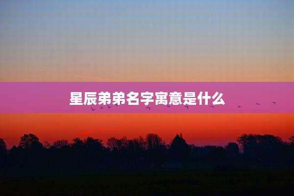 星辰弟弟名字寓意是什么