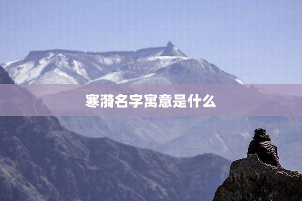 寒漪名字寓意是什么