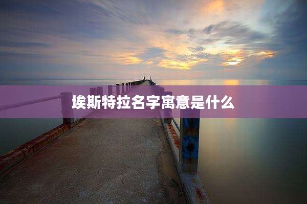 埃斯特拉名字寓意是什么