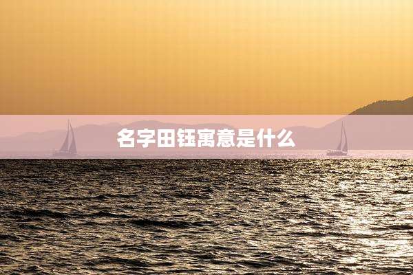 名字田钰寓意是什么