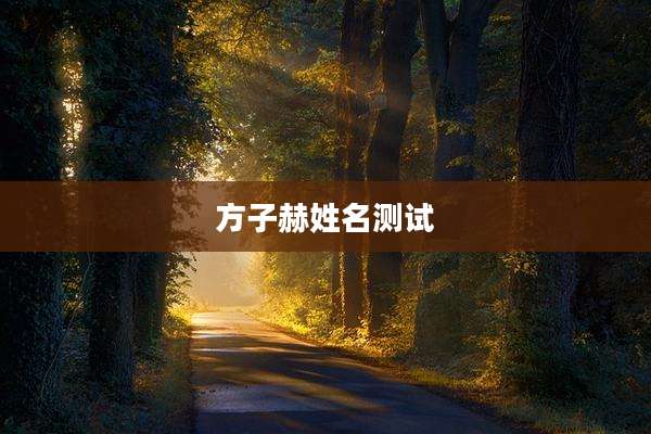 方子赫姓名测试