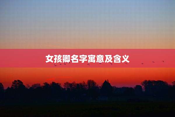 女孩卿名字寓意及含义