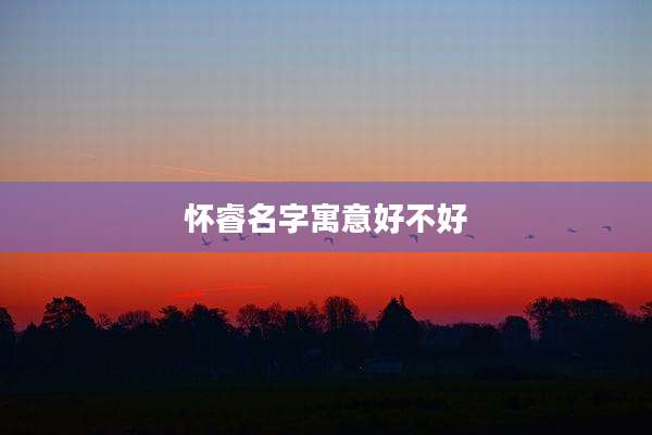 怀睿名字寓意好不好