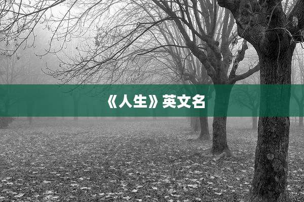 《人生》英文名