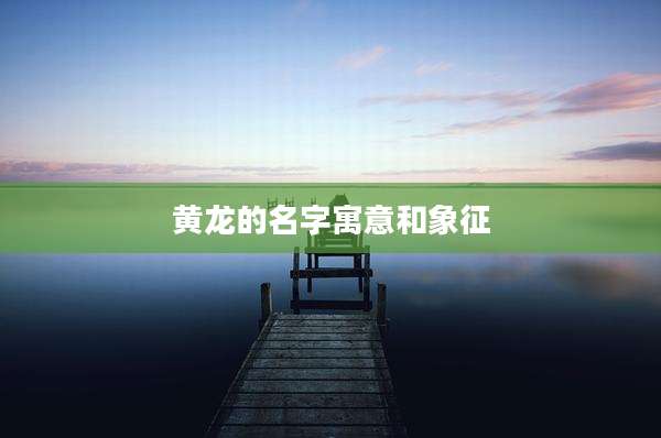 黄龙的名字寓意和象征