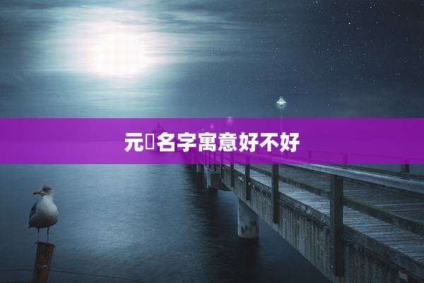 元珺名字寓意好不好