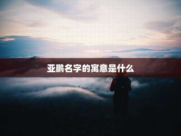 亚鹏名字的寓意是什么