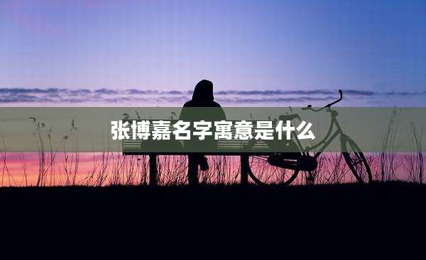 张博嘉名字寓意是什么