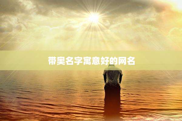 带奥名字寓意好的网名