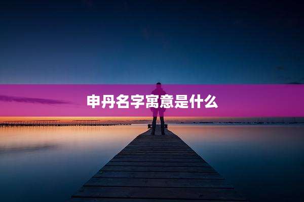 申丹名字寓意是什么
