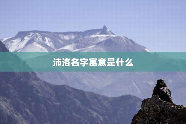 沛洛名字寓意是什么