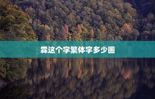 霖这个字繁体字多少画