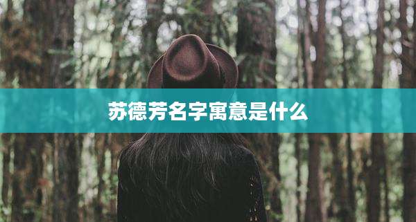 苏德芳名字寓意是什么