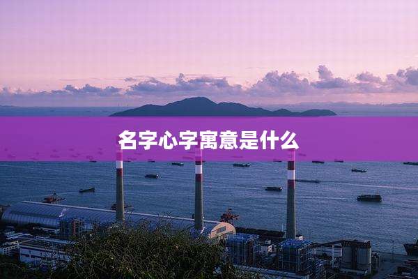 名字心字寓意是什么