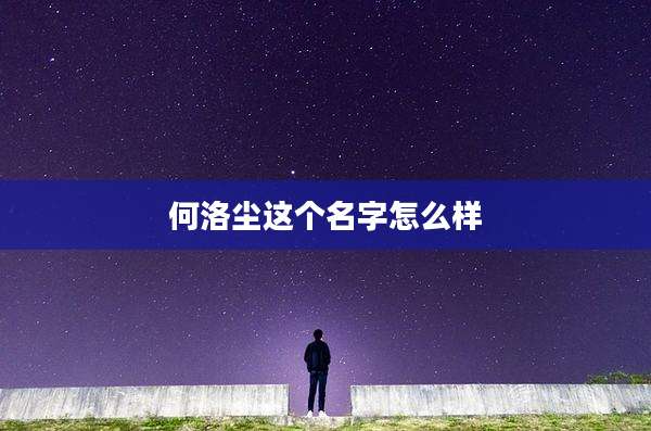 何洛尘这个名字怎么样