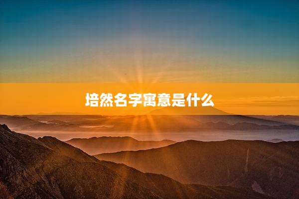 培然名字寓意是什么