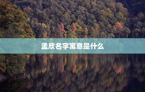 孟欣名字寓意是什么