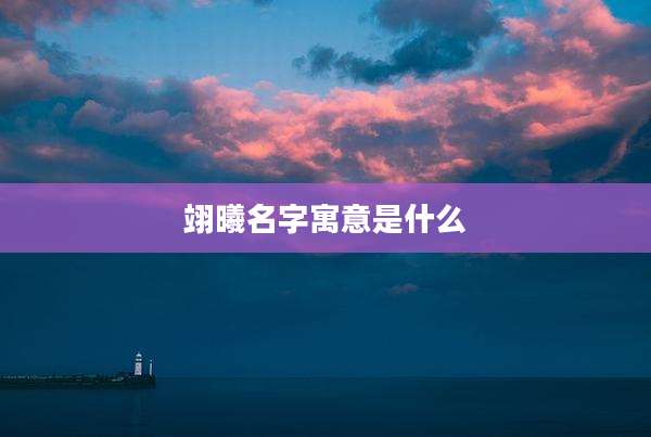 翊曦名字寓意是什么