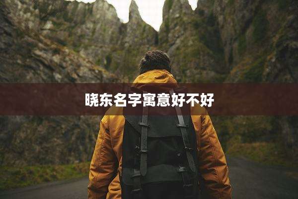 晓东名字寓意好不好