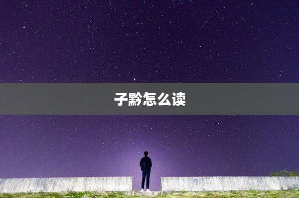 子黔怎么读