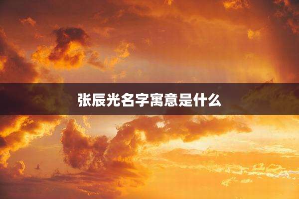张辰光名字寓意是什么