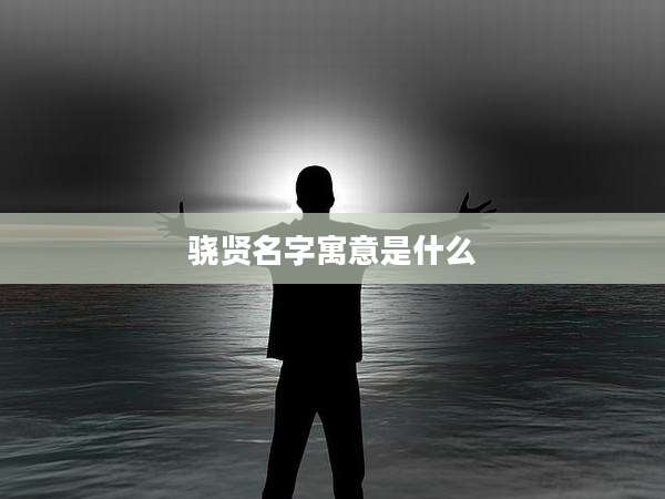 骁贤名字寓意是什么