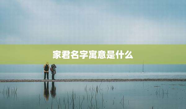 家君名字寓意是什么