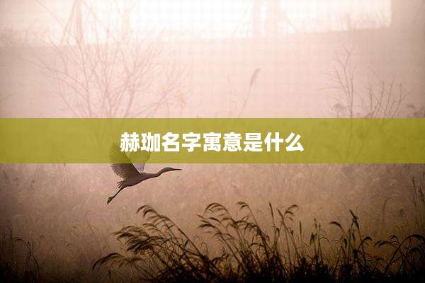 赫珈名字寓意是什么