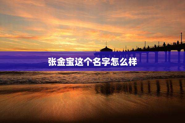 张金宝这个名字怎么样