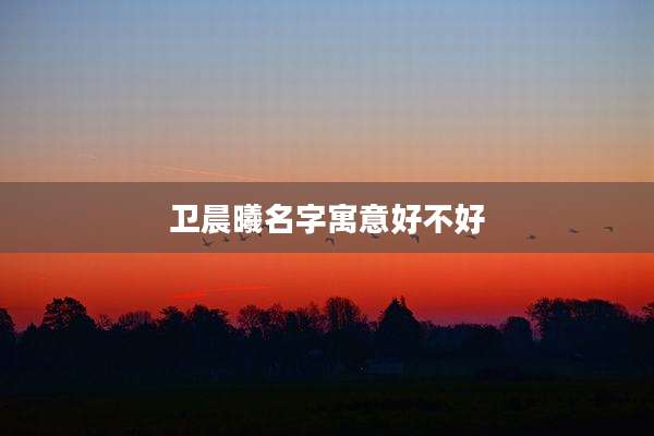 卫晨曦名字寓意好不好