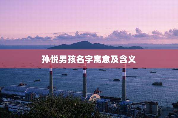 孙悦男孩名字寓意及含义