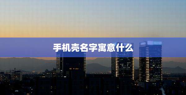 手机壳名字寓意什么